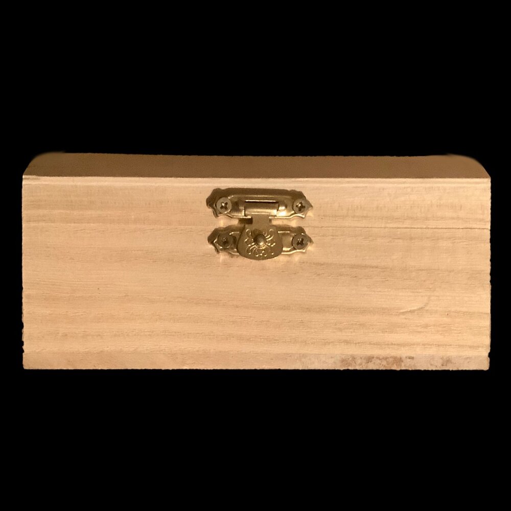 Unused Miniature Unfinished Bombé Wood Chest with Brass Hardware